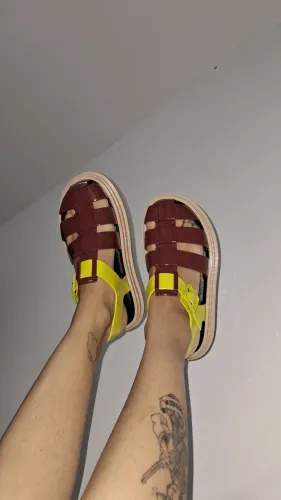 Melissa fisherman vinho e amarelo/verde neon