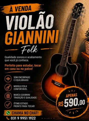 Violão Gianinni Eletroacústico