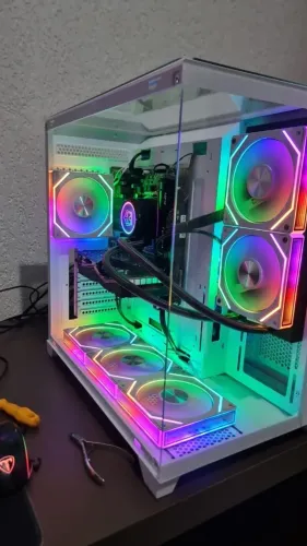 Gabinete aquário com 6 fans