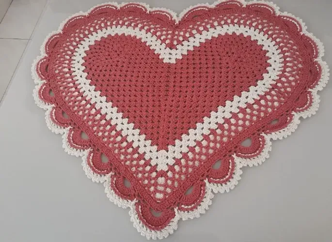 tapete croche coração