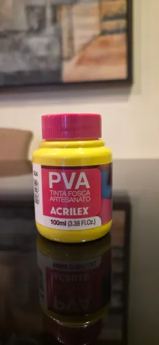 Tinta fosca PVA para artesanato - amarela 504 (NOVA) 