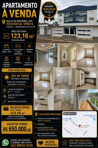 APARTAMENTO ALTO PADRÃO EM LARANJEIRAS DO SUL
