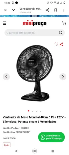 Ventilador turbo preto 6 pares de elis novo nunca usado