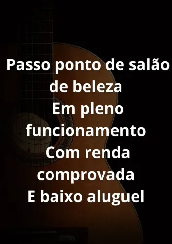 Passo ponto de salão em pleno funcionamento baixo aluguel e renda comprovada