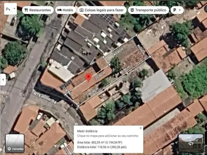 Terreno a venda quase de esquina com Leon Gradivho e Emílio Sá 482m quadrados no total