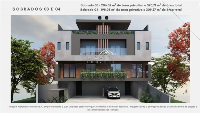 Sobrado com 3 quartos no Ahú