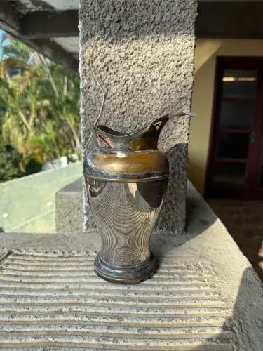 Vaso decorativo banhado em prata 90