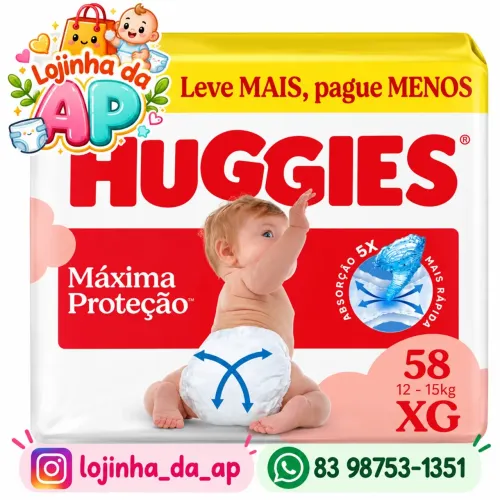 Fralda Huggies Máxima Proteção XG - Fita