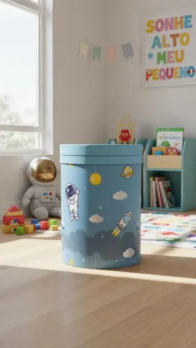 Organizador puff redondo infantil personalizado