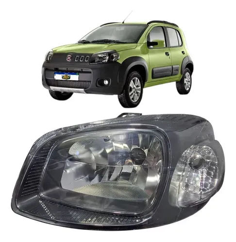 Farol Esquerdo Fiat Uno Fiorino 2011 2014 Mascara Negra Esquerdo/motorista