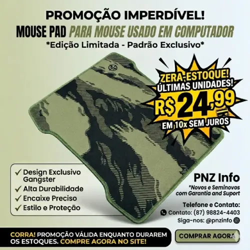 Mousepad Gamer 300x250x3mm Preto Camuflado Rápido E Preciso - Camuflado