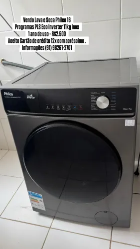 Lava e Seca Philco 16 Programas PLS Eco Inverter 11kg Inox