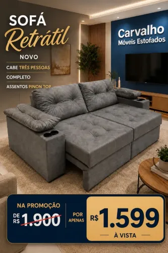 Promoção por apenas 1599 Sofá retrátil novo cabe 3 pessoas completo acento pillow top