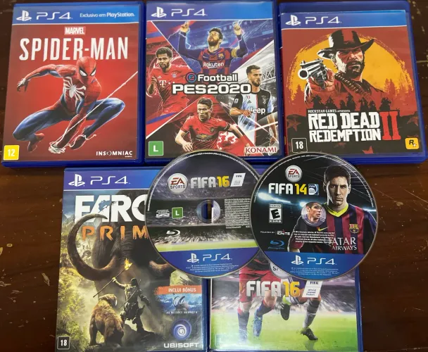Lote 5 Jogos PS4 - Red Dead 2, Spider-Man, PES 2020, Far Cry + Brindes (OLX Pay)