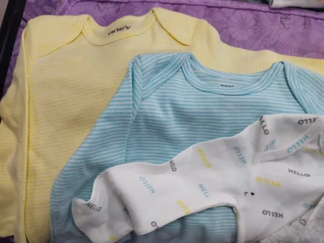 Conjunto com 4 bodies Carter's  6 meses manga longa