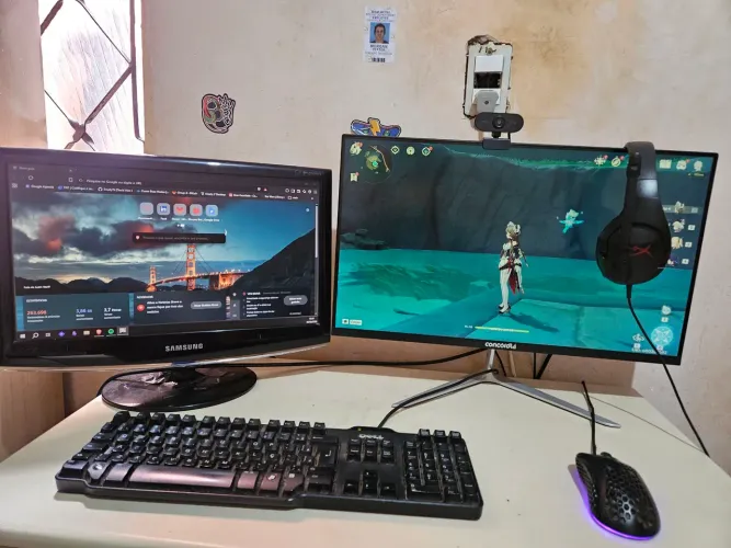 Computador Gamer Completo: Ryzen 5 + RX 580 8GB + 2 Monitores (165Hz) + Periféricos