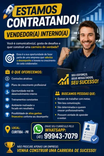 OPORTUNIDADE ÚNICA DE CARREIRA