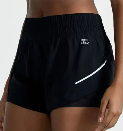 Short refletivo com bermuda interna Track Field tamanho G