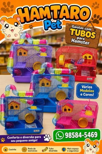 Gaiola para hamster com tubos super luxo