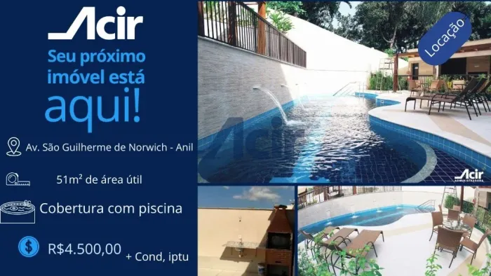 Cobertura com 4 dormitórios para alugar, 170 m² por R$ 4.500/mês - Freguesia - Rio de Jane