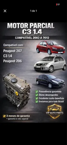 Motor 1.4 parcial Peugeot 206 207 c3 2002 a 2012 