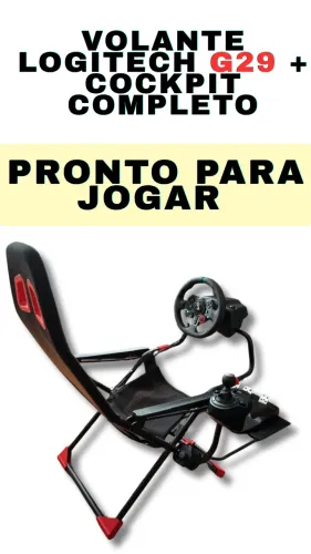 Kit SimRacing Completo: Volante Logitech G29 + Pedais + Cockpit (Impecável!)