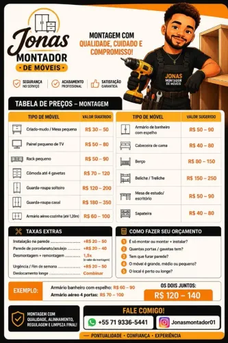 Montador de móveis (preço baixo e qualidade)