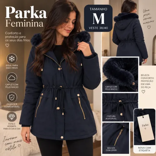 Jaqueta Parka Feminina Tamanho M