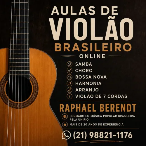 Aulas Online de Violão Brasileiro - Samba, Choro, Bossa Nova e 7 Cordas