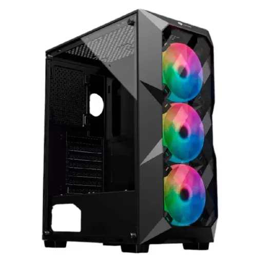 GABINETE GAMER COM 3 COOLERS RGB - HAYOM PRETO | GB1710
