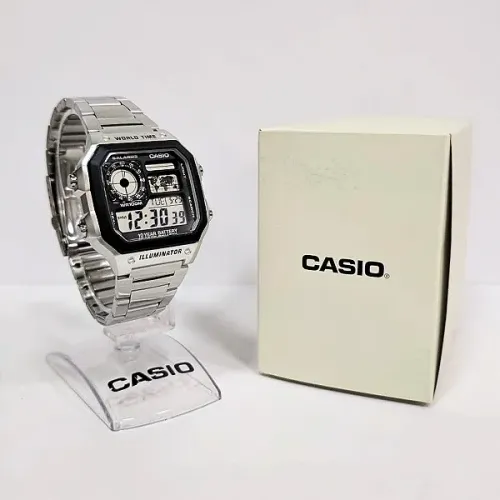 ORIGINAL Lacrado Relógio Casio Masculino Digital AE1200WHD 1AVDF Prata