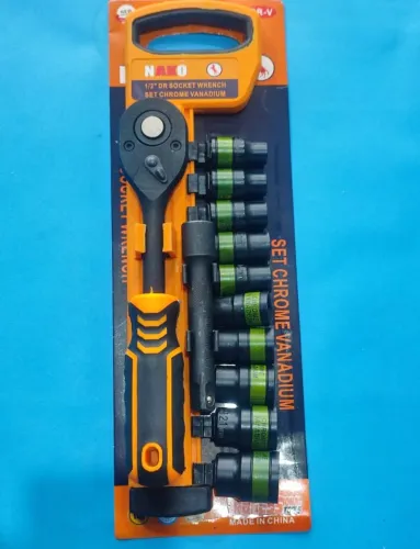 Kit de Chaves 12 Peças Catraca e Soquete Ideal 1/2