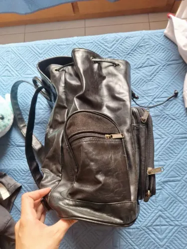 Mochila Couro Legítimo Vintage anos 90