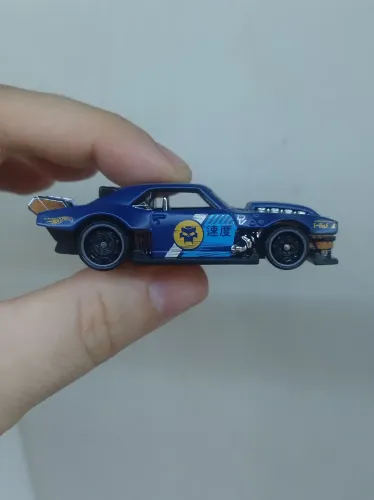 Hotwheels Custom 68 Camaro Azul Novo Loose 1:64
