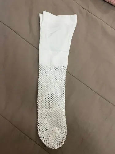 Meia arrastão branca infantil