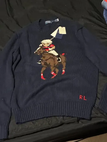 suéter polo bear ralph lauren urso azul marinho pp original