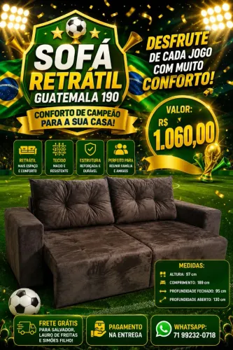 SOFÁ RETRATIL 190