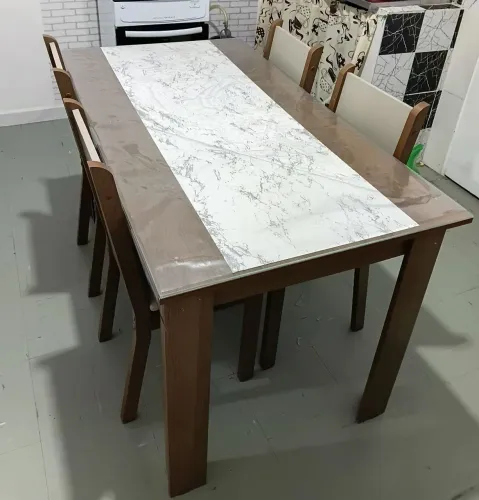 Mesa 4 cadeiras tampo de vidro 