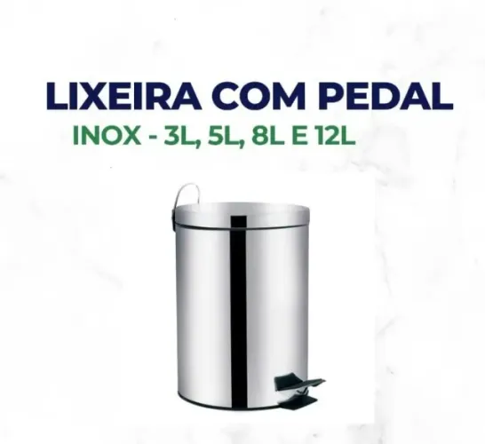 LIXEIRA INOX COM PEDAL