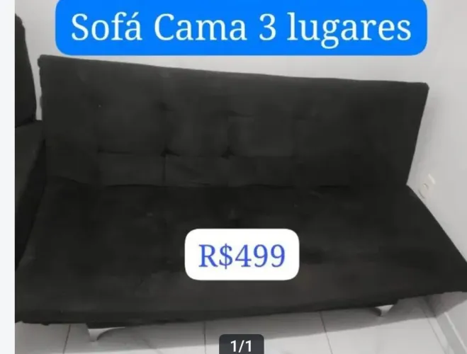 Sofá cama retrô preto