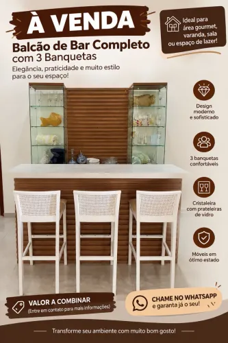 Vende-se balcão de bar completo