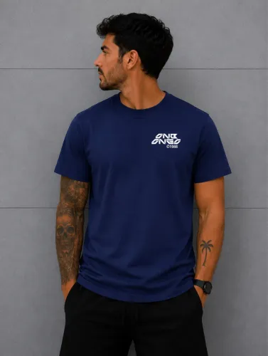 Camiseta Onbongo Azul - Malha Peruana Casual Premium 30:1