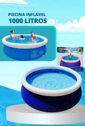 Piscina Borda Inflável Mais Bomba Infladora, kit Com 2 Produtos 