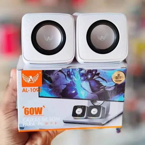 Caixa de Som 60W Branco Altomex com iluminação RGB e conexão USB/P2 Novo Promoção