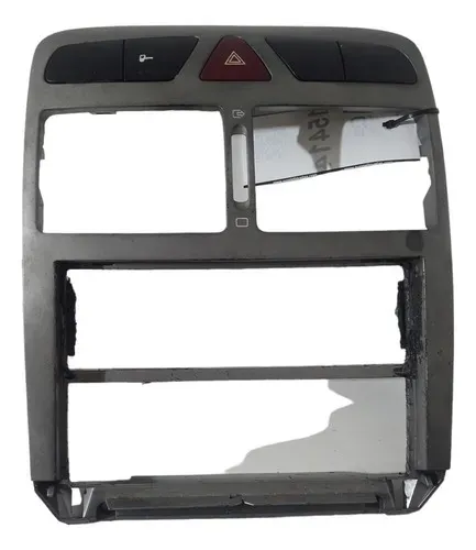 Moldura Painel Central Pisca Alerta Peugeot 307 Sw 2004 2005 Preto
