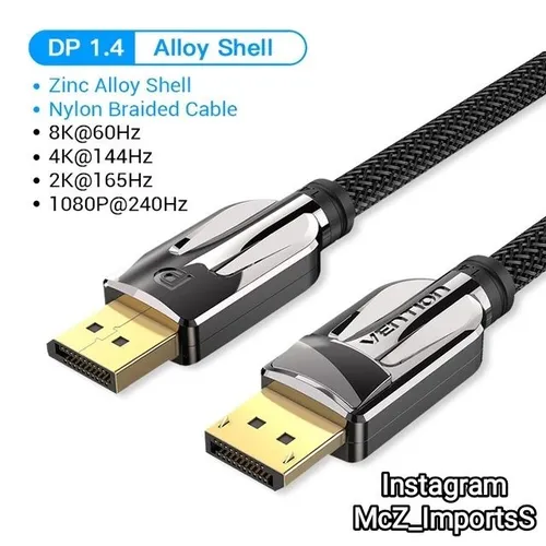 Cabo Displayport 1.4 Vention Gamer - 8k@60hz, 4k@144hz - 3 Metros