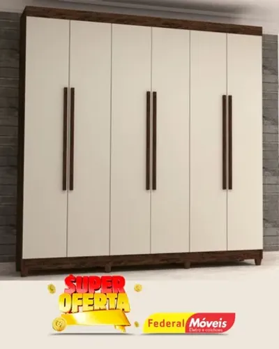 Guarda Roupa 6 Portas 2 Gavetas Super Lindo Fazemos Entrega