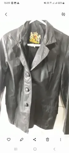 Blazer de couro preto