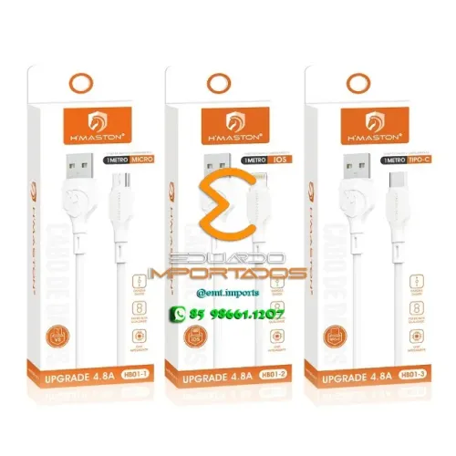 Cabo de Carregamento Rápido USB 4.8A 1m H'maston