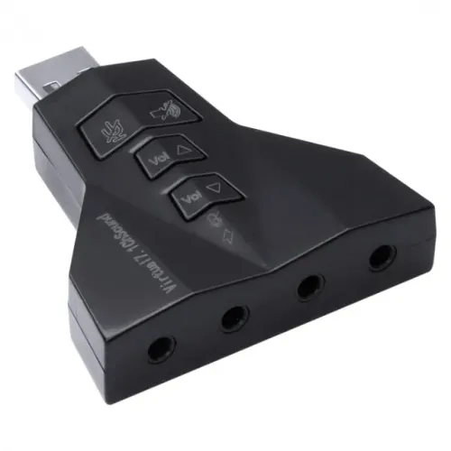 Adaptador de Áudio USB 7.1 Placa de Som Vinik  (com 4 P2) Compatível com PS3 - WZetta